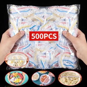 Other Home Storage Organization 100200300500pcs Colorful Saran Wrap Disposable Food Cover Food Grade Fruit Fresh-keeping Plastic Bag Kitchen Accessories 231013