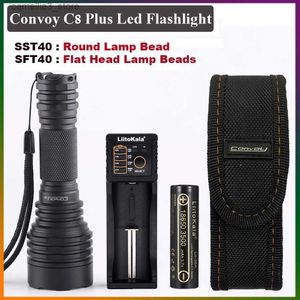 Forches Convoy C8+ Luminus SST40 SFT40 светодиодный фонарик 6500K Freshlight Forgel для наружного велосипедного освещения Camping SMO отражатель фонарик Q231013