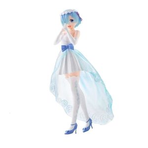 Mascot Costumes 21cm Rem Anime Figure Re: Zero-starting Life in Another World Wedding Dress Rem/ram Action Figures Collection Model Doll Toys