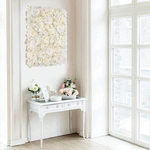 Decorative Flowers 2023 Silk Rose Flower Backdrop Wedding Decoration Artificial Wall Panel For Home Decor Baby Shower Backdrops