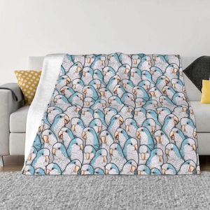 Blankets Blue Quaker Monk Parakeets Throw Blanket Soft Big Comforter Halloween For Winter