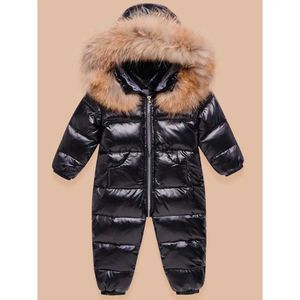 Rompers Baby Coat Real Fur Boy Jumpsuit Children's and Girls 'Clothing Snow Suit Winter Thick Baby Coat Children's Jumpsuit TZ457 X1013
