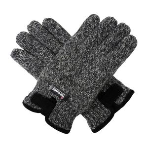 Bruceriver Herren-Handschuhe aus Wollstrick mit warmem Thinsulate-Fleece-Futter und strapazierfähiger Lederhandfläche CJ191225213b