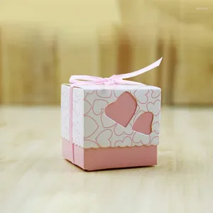 Envoltório de presente 10 unidades / lote Sacos de biscoitos em forma de coração Doces de Natal com cordas Caixas de embalagem de convidados felizes