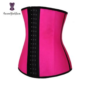 Waist Tummy Shaper 3 hooks waist cincher shaper 4 steel boned corset body shapewear girdle belt latex trainer for women 2839# 231012