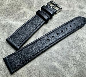 Titta på band 19 16mm 20 handgjorda svart dermis premium rem äkta bälte handledsband äkta läder äkta struts hudklockband kedja
