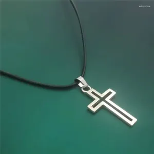 Kolye Kolyeler Deri Halat Çapraz Kolye Erkekler için Kadın Minimalist Takı Erkek Kadın Chokers Gümüş Renk