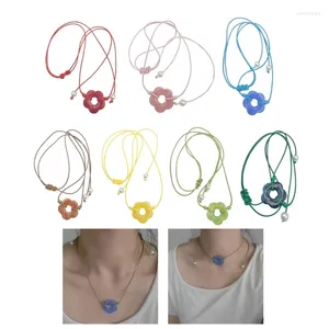 Hänghalsband akrylblomma halsband y2k choker krage clavicle kedja sommar halsband fest smycken för kvinnor flickor