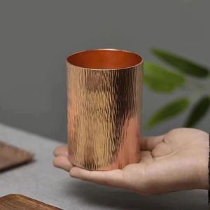 Mugs Thick Pure Copper Mug Coffee Powder Dispenser Cups Handcrafted Beer Cup Tumbler Drinkware 231013