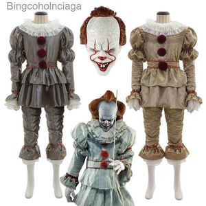 Theme Costume Halloween Come Joker Cosplay Come Movie Pennywise Stephen King Horror Mask Clown Jacket Pant Christmas Suit GiftsL231013