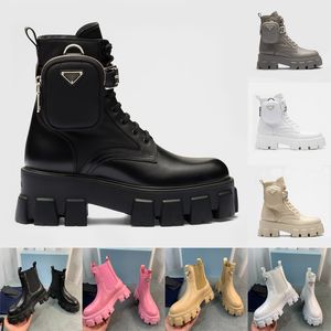 Top quality Martin Boots Womens Shoes Platform Base Comfort Embossed Patent Leather brand Black Pink Ivory Winter Fashion Designer Luxury Motorcycle Boots
