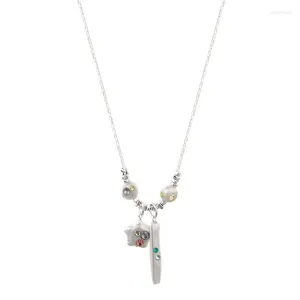 Ожерелья с подвесками дофамин, сломанные серебряные звезды, мультяшное ожерелье с маленьким ангелочком, женский дизайн, продвинутая цепочка на ключицу