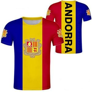 Andorra Erkek Gençlik Tişört Özel Yapım İsim Numarası Siyah Beyaz Gri DIY T-Shirt Katalan Andorran Reklam Baskı Metin Prensibi317C