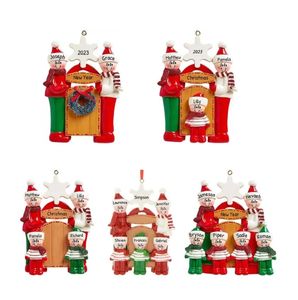 Happy Family DIY Resin Christmas Ornaments Pendant Christmas Tree Decoration