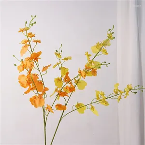 Kwiaty dekoracyjne 4PCS Ręka poczucie wilgotnego tańca Orchid Długo gołąb sztuczny wewnętrzny dekoracja domu ozdoby ślubne