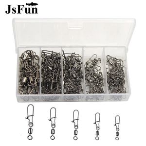 Fishing Accessories 100pcbox Stainless Steel Fishing Connector Pin 4# 6# 8#10#12# Bearing Rolling Swivel with Snap Fishhook Lure Accessories PJ202 231013