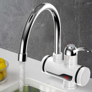 Kitchen Faucets Electric Water Heater Faucet 360 Degree Rotation Cold Mixer Tap Digital Instant Heating Bathroom Supplies