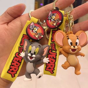 Toy Tom Jerry KeyChain Push Small Gift Pendant Cat and Mouse Car Chain Male Pendant