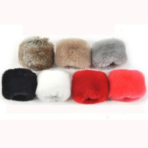 Guanti senza dita Inverno caldo Donna Scaldabraccia Pelliccia sintetica Morbido elastico Polso Polsini Scaldabraccio Peluche Addensare Accessori Grigio Bianco 231012