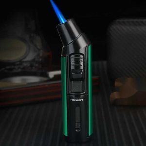 Lighters Honest Elbow Metal Multifunctional Butane No Gas Lighter Strong Blue Flame Turbine Torch Jet Spray Gun Cigar Drill