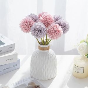 ドライフラワー5pcsシルクボールchrysanthemum結婚式人工花クリスマス装飾家のスクラップブッキングフラワーアレンジメントアクセサリー231013