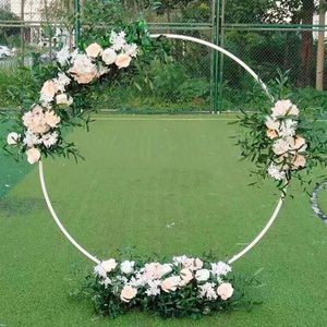 Decoração de festa 2022 adereços de casamento anel de ferro arco redondo cenário de metal flores porta ao ar livre flor suporte para decorshelf285g