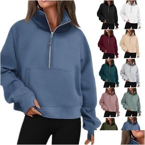 Bluzy bluzy bluzy damskie lu-88 joga ncuba pół zamka błota motorak designer sweater damski definiuj trening sportowy fitness Active OTA9C