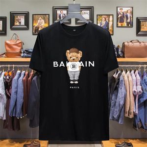 Men's T-skjortor överdimensionerade t-shirt balecias kort för män roliga björntryck skjorta avslappnade kvinnor par Balengiagas skjorta sommarkläder o-hals man tshirt 9161 7125