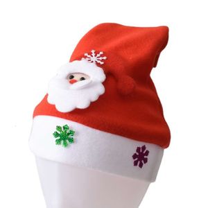 Cappello natalizio Berretto natalizio per bambini con luci Berretto natalizio spazzolato per adulti per bambini Regalo per asilo Berretto luminoso per anziani