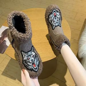 Winter Women's Boots Fashion Warm Thick Snow Boots Outdoor Cute Personality Embroidered Comfortable Non-Slip Cotton Shoes