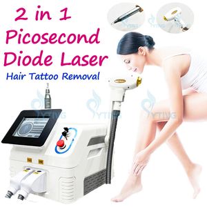 Diode Ice Laser Skin Rejuvenation Hair Removal Device Hair Depilation 2 I 1 Q Switch Laser Tattoo Borttagning