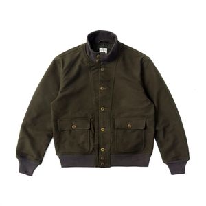 Jaquetas masculinas MA-1 jaqueta para homens curto puro algodão single-breasted comandante estilo militar casaco masculino roupas vintage 231012