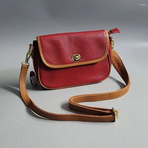 Kvällspåsar urban mästare kvinnor axel äkta ko läder damer crossbody sling handväska kohud liten mode lyxdesigner handväska