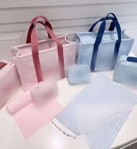 Designer de luxo saco de armazenamento mamãe listrado Signage pônei padrão 2 cores rosa e azul presentes recém-nascidos sacos de armazenamento portátil saco de viagem para bebês crianças festa favor