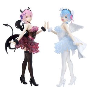 Mascot kostymer 16 cm anime figur rem re: liv i en annan värld från noll kawaii svartvita ängelmodell dockor leksak presentkollektion