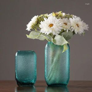 Vases Simple American Transparent Vase Creative Living Room Home Dining TV Cabinet Hydroponic Glass Flower Applicator