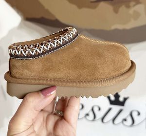 Çocuklar yürümeye başlayan çocuk Tasman II terlik tazz bebek ayakkabıları kestane kürk slaytlar koyun derisi shearling klasik ultra mini bot kış hardal tohumu katırları slip-on yün küçük big341