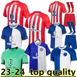 Atletico Madrids Soccer Jerseys GRIEZMANN 23 24 120th Anniversary 2023 2024 M.LLORENTE KOKE SAUL Correa LEMAR Football Shirt Men Kids Kit Sets Uniforms 888888