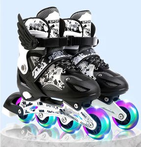 インラインローラースケート販売調整可能なPU 4ホイール高リバウンドフラッシュローラーブレード用インラインスケート231012