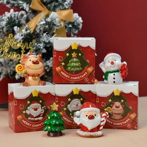 Resina criativa decorações de natal ornamentos casa quarto das crianças desktop pequeno papai noel presente de natal