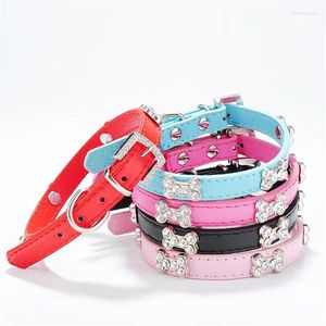 Dog Collars Small Medium Dogs Rhinestone Bone Accessories Product For Pet Necklace Cat-Collar Supplies Collier
