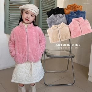 Jackor Autumn Fleece Full Sleeve Jacket For Boys Pink Casual Polar Coat Kids Cardigan Sweatshirt Baby Outfits Girls Warm Coats