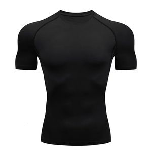 Herr t -skjortor män som kör komprimering t shirt kort ärm sport tees gym fitness tröja man jogging tracksuit homme atletiska skjorta topps 231012