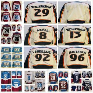 8 Cale Makar 13 Valeri Nichushkin 92 Gabriel Landeskog 96 Mikko Rantanen 29 Nathan MacKinnon 7 Devon Toews 21 Peter Forsberg 19 Joe Sakic Reverse Retro Hockey Jerseys