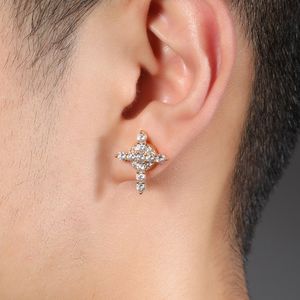 Herren-Kreuz-Ohrringe, Silber-Gold-Ohrstecker für Damen, Hip Hop, leistungsstarke magnetische Diamant-Ohrringe, Schmuck, kein Ohrlochstechen erforderlich