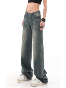 Jeans da donna WCFCX STUDIO anni '90 Vintage a vita alta Blu Donna Y2K Streetwear Baggy Mopping Pantaloni moda casual per mamma