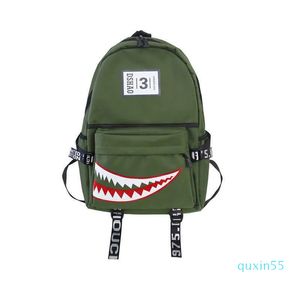 Trendig ryggsäck gata trend back pack men koreansk version kreativ haj mode skolväska fritid för gymnasieelever