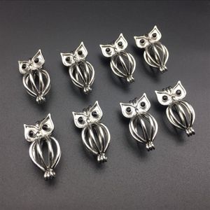 Pearl Cage Necklace Pendant Essential Oil Diffuser Owl ger rostfritt stålfärg 10 st plus din egen pärla gör det mer AT225E