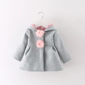 Jackets baby Autumn Spring Jacket Kids Girls Coat Toddler rabbit Ear Hoodies Cotton Tops 4year Children Outerwear Child Clothes for Girl 231013