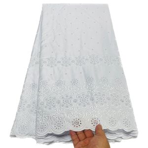 2023 de alta qualidade renda polida tecido de algodão suíço mulheres africanas 5 jardas vestidos de noite de casamento costura artesanato bordado floral nigeriano moderno outono novo YQ-8321